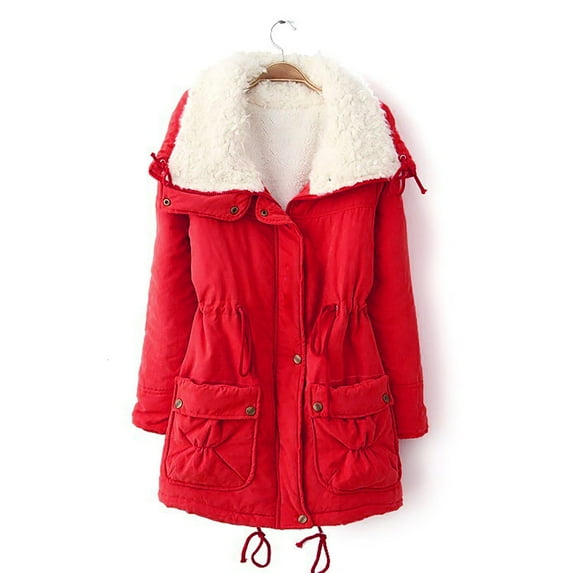 Aboser Womens Winter Coats Trendy Lapel Parkas Sherpa Fleece Lined Jackets Casual Solid Warm Quilted Jacket Thick Anorak with Pockets
