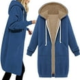 thumbnail image 1 of Aboser Womens Winter Coats Plus Size Fleece Jacket Thermal Sherpa Lined Coat Soft Zip Up Hoodies Casual Long Outwear Coats with Pockets, 1 of 4