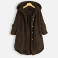 thumbnail image 1 of Aboser Womens Winter Sherpa Fleece Jacket Plus Size Button Down Coats Fall Fashion Solid Hooded Cardigan Casual Plush Warm Jackets Tops Coat, 1 of 3