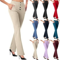 Aboser Womens Work Slacks for Office Business Casual Straight Leg Dress Pants Slim Fit High Waist Trousers Pull On Golf Pants with Pockets