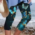 thumbnail image 1 of Aboser Womens Workout Capri Leggings High Waisted Tummy Control Capris Pants Plus Size Stretch Beach Leggings Trendy Butterfly Printed Cropped Pants Comfy Knee Length Legging, 1 of 4
