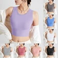 thumbnail image 1 of Aboser Womens Workout Tank Top with Built in Bra Slimming U Neck Yoga Shirt Athletic Gym Tank Tops for Women Layering Tanks Stretch Casual Sleeveless Basic Tees, 1 of 7