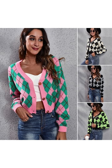 Argyle Cardigan Women