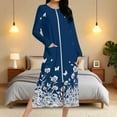thumbnail image 1 of Aboser Womens Zipper Robes Elegant Floral Graphic Housecoat Long Sleeve Zip Front Sleepwear Cozy Full Length Bathrobes Casual Crew Neck Loungewear Long Nightgown with Pockets, 1 of 9