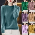 thumbnail image 1 of Aboser Woolen Blend Sweaters for Women Lightweight Warm Crewneck Knitted Sweater Comfy Soft Long Sleeve Pullover Tops Fall Winter Fashion Basic Shirts Yellow XXL, 1 of 4