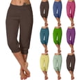 thumbnail image 1 of Aboser Workout Capri Pants for Women High Waisted Sports Pants Stretchy Casual Crop Yoga Capris Active Moisture Wicking Sweatpants with Pockets, 1 of 7