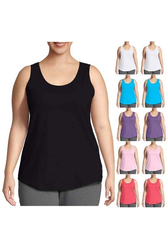 Workout Tank Tops for Women Plus Size Athletic Sleeveless Shirts Moisture Wicking Sporty Shirt Top Summer Casual Scoop Neck Undershirts Purple L