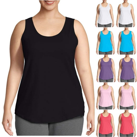 Aboser Workout Tank Tops for Women Plus Size Athletic Sleeveless Shirts Moisture Wicking Sporty Shirt Top Summer Casual Scoop Neck Undershirts Red XL