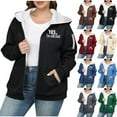 thumbnail image 1 of Aboser Yes,I'm Still Cold Womens Sherpa Lined Hoodies with Pockets Plus Size Winter Jackets Thicken Fleece Hooded Sweatshirts Full Zip Up Hoodie Coats Blue XXXXL, 1 of 6