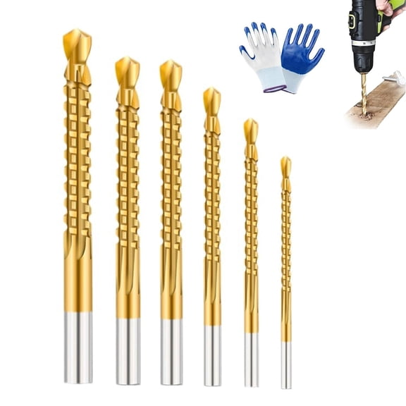 Aboslluteim Twist Drill Bit Set Power Tool Accessories, 6 PCS Eccentric Twist Drill Bit, High Hardness Skewed Head Eccentric Drill for Metal, Wood, Plastic Drilling and Cutting