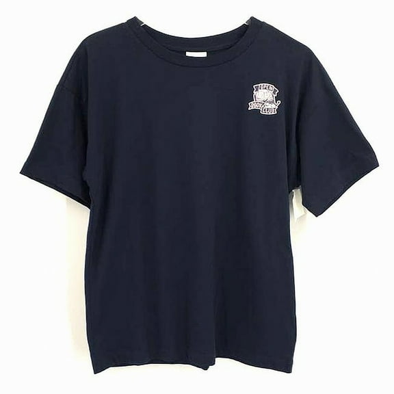 Abound Women's T-Shirt Navy Knit Graphic Crewneck Tee $25   Blue XS