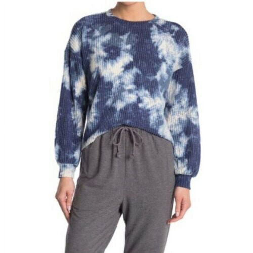 Abound Womens Waffle Knit Tie Dye Print Long Sleeve Sweater
