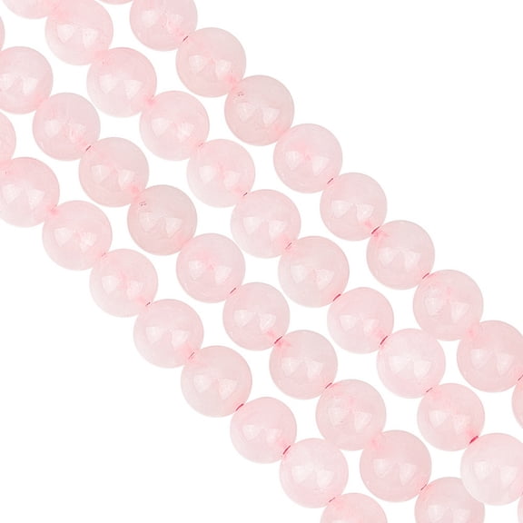About 130 Pcs Natural Rose Quartz Round Beads Transparent Pink Gemstone Beads Natural Beads 1mm Hole for Gem Themed Jewelry Making(2 Strands)