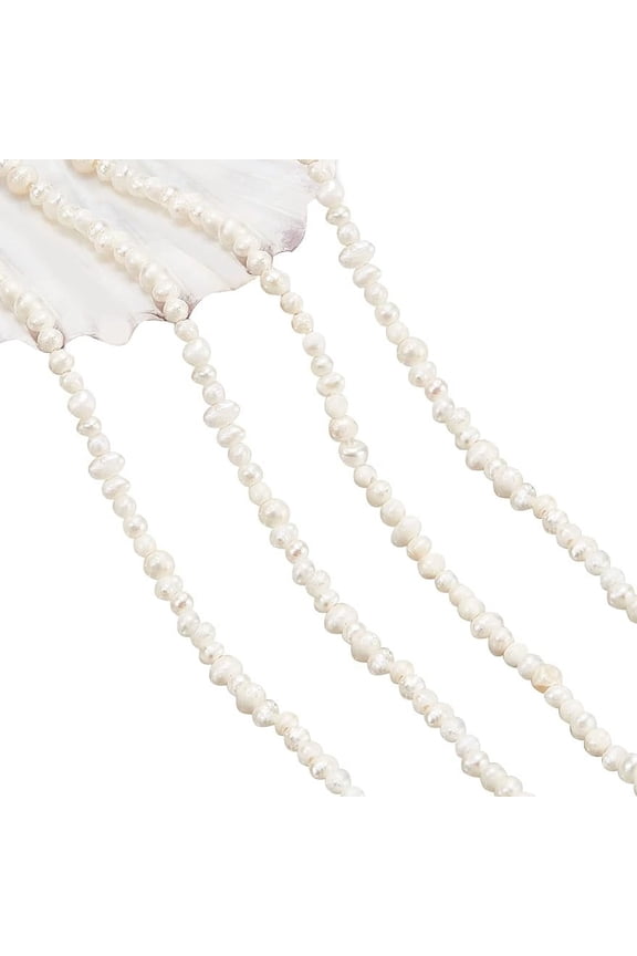About 155 Pcs Mini Natural Cultured Freshwater Pearl Beads 1.5~3 mm Small Rice Shape Freshwater Pearl Loose Freshwater Pearl Charms Beads for Jewelry Making Seashell Color