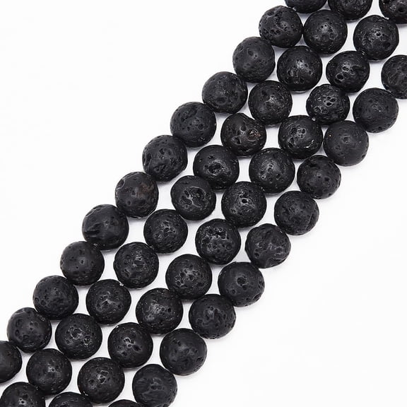 About 180 Pcs 8mm Lava Beads Natural Lava Rock Round Beads Black Loose Beads Beads for DIY Bracelet Necklace Earring Jewelry Making Crafts Supplies