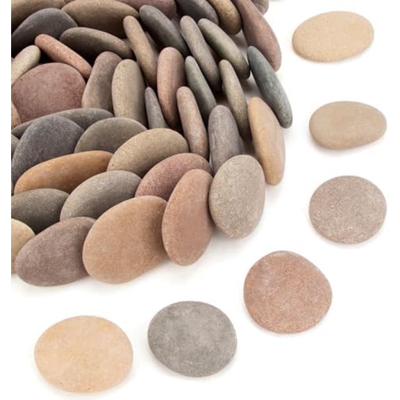 About 190 PCS - 210 PCS (18 Pounds) Painting Rocks,River Rocks,1.1"-2.2" Craft Rocks,Flat Rocks,DIY Stones for Arts$$Art & Craft