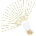thumbnail image 1 of About 200pcs Golden Stainless Steel Head Pins 23 Gauge Metal Eye Pins Findings 40mm Straight Flat Head Pins Earring Pins for Jewelry Making, 1 of 9