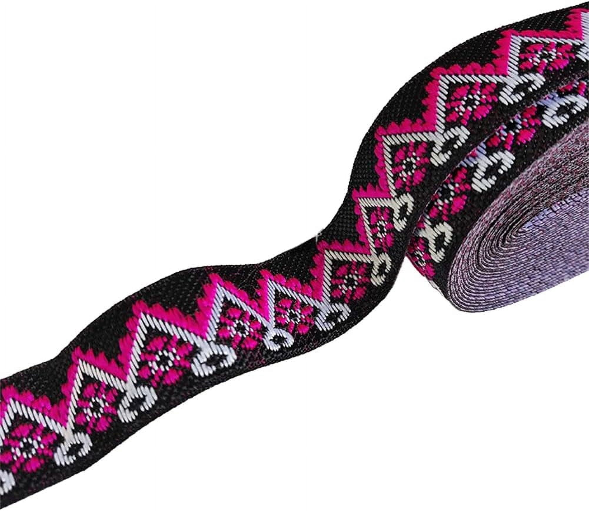 About 23 Yards 3/4 Inch Black Red Jacquard Ribbon Trim Embroidered ...