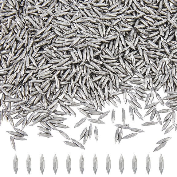 About 3666pcs/440g Stainless Steel Polished Beads 9mm Bicone Tumbling Media Pins Burnishing Media
