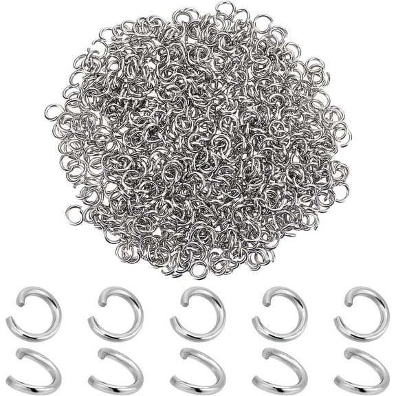 About 480 Pcs 304 Stainless Steel Open Jump Rings Diameter 4mm Wire 21-Gauge