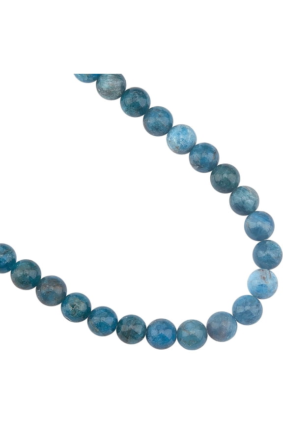 About 49 Pcs 8mm Natural Stone Beads Natural Apatite Round Beads Gemstone Loose Beads for Bracelet Necklace Jewelry Making (Hole: 1mm)