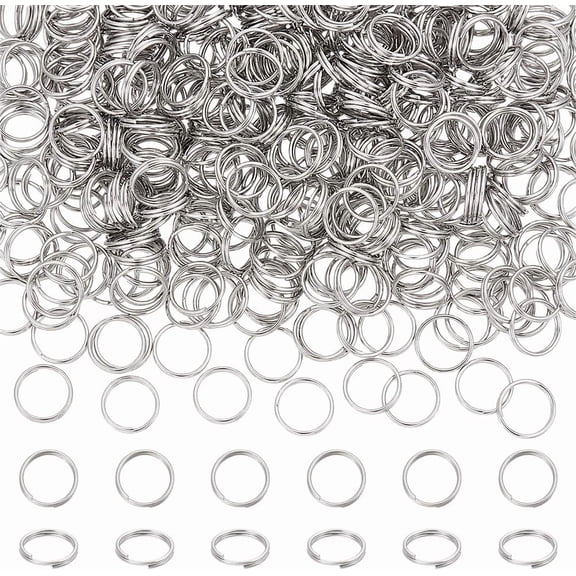 About 500pcs Split Rings Stainless Steel Jump Ring 8mm Metal Split Connector Rings