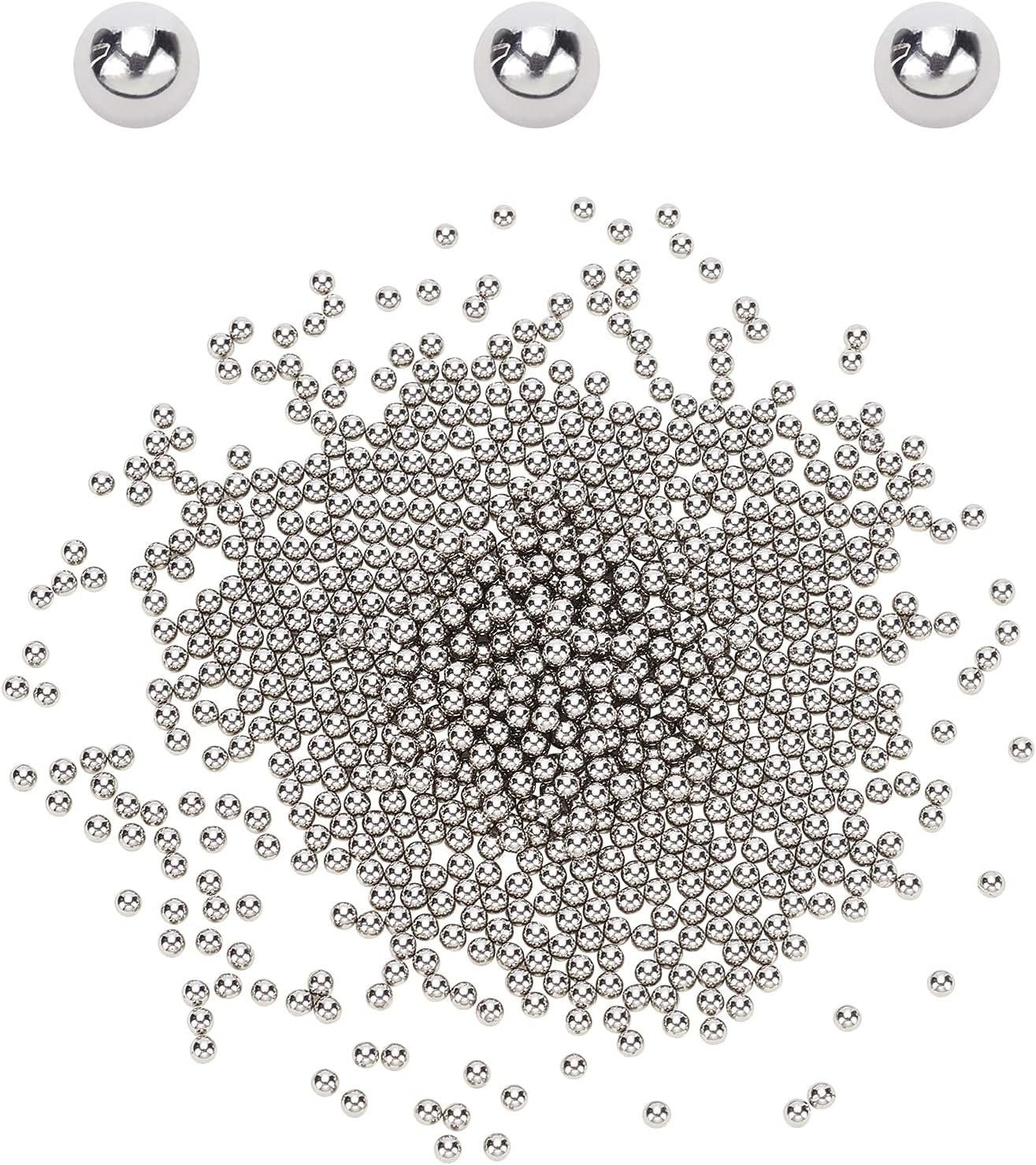 About 5500Pcs Stainless Steel Polished Beads 3mm Round Tumbling Media Pins Burnishing Media Shot