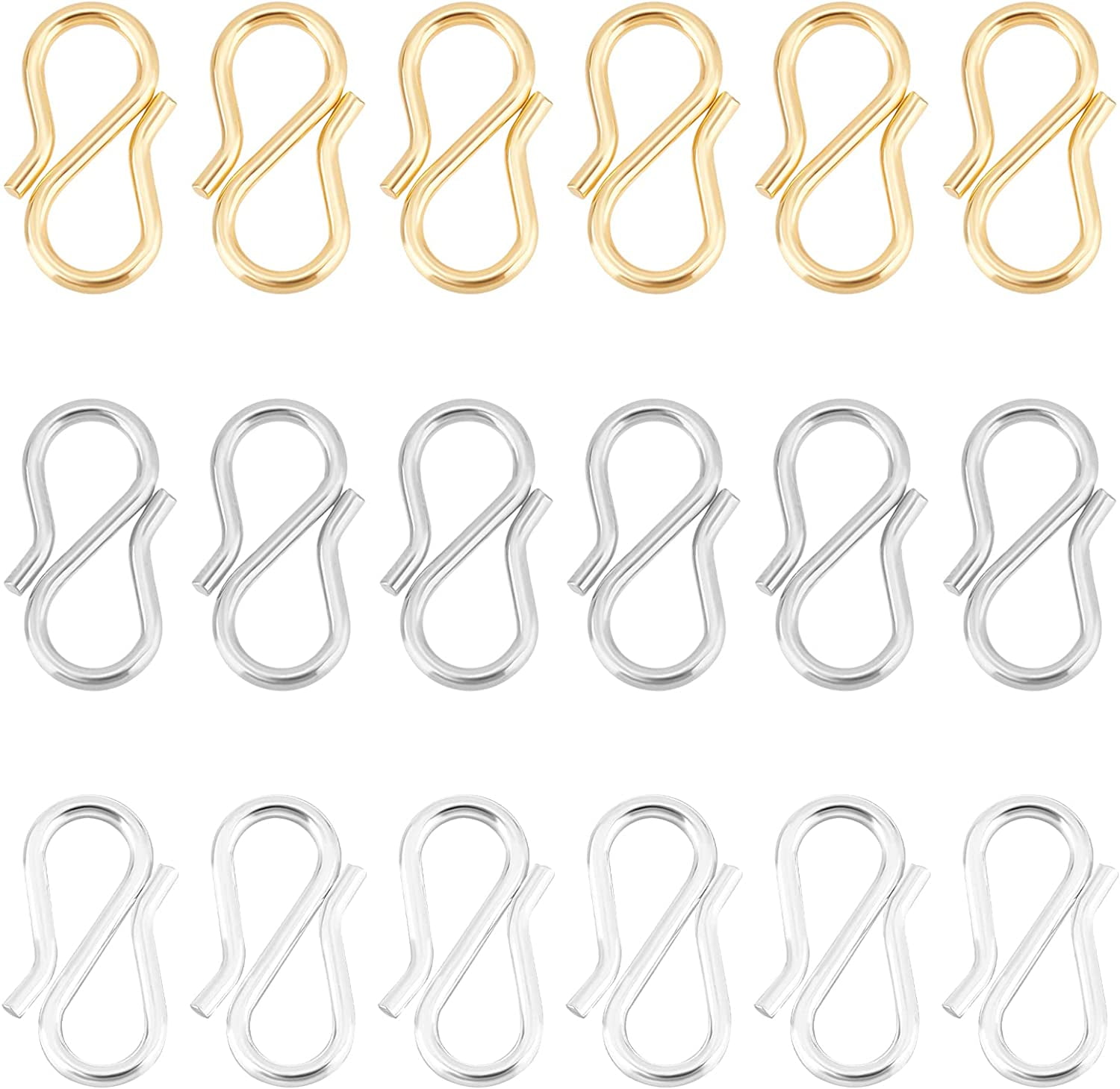 20Pcs Stainless Steel Golden Color S Shape Clasps S-Hook Clasps Connectors  DIY Necklace Hooks Connectors Bracelets Jewelry Making Finding