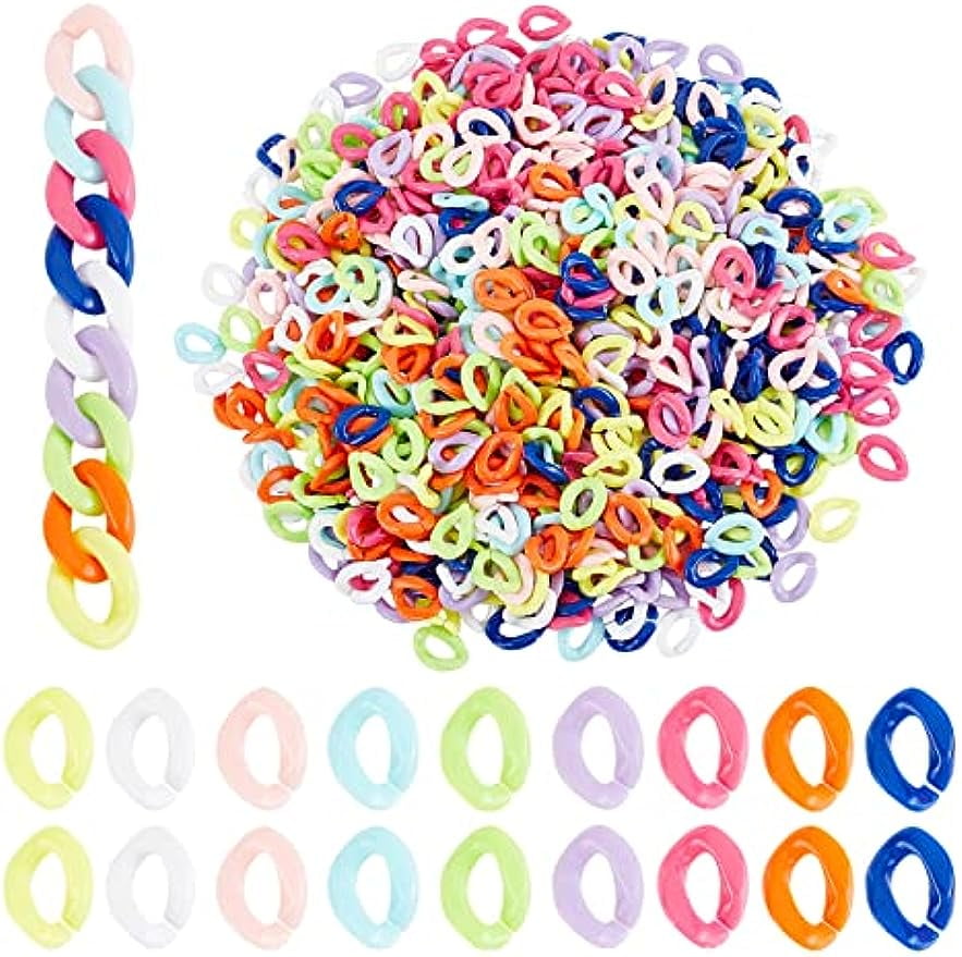 About 720Pcs 9 Colors Acrylic Link Opaque Linking Rings Twist Quick ...