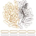 thumbnail image 1 of About 80pcs 2 Colors Oval Connecting Rings 304 Stainless Steel Linking Rings 20mm Long Smooth Frame Connector for Bracelet Necklace Jewelry Making, 1 of 9