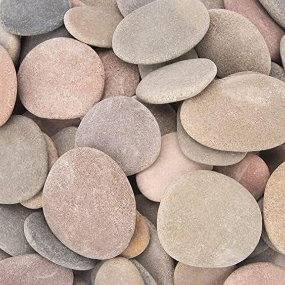 [About 97 PCS - 105 PCS](18 Pounds) Painting Rocks,2.33"-3.72" River Rocks,DIY Rocks,Flat Rocks,Craft Rocks,Natural Stones$$Art & Craft