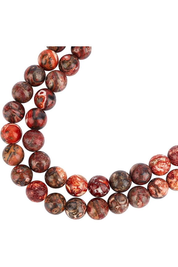 About 98 Pcs 8mm Natural Stone Beads Natural Leopardskin Round Beads Gemstone Loose Beads for Bracelet Necklace Jewelry Making ( Hole: 1mm )