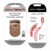 About Beauty Compact Eyelash Curler & Folding Lash Comb Set   3-Piece Travel Eye Grooming Kit