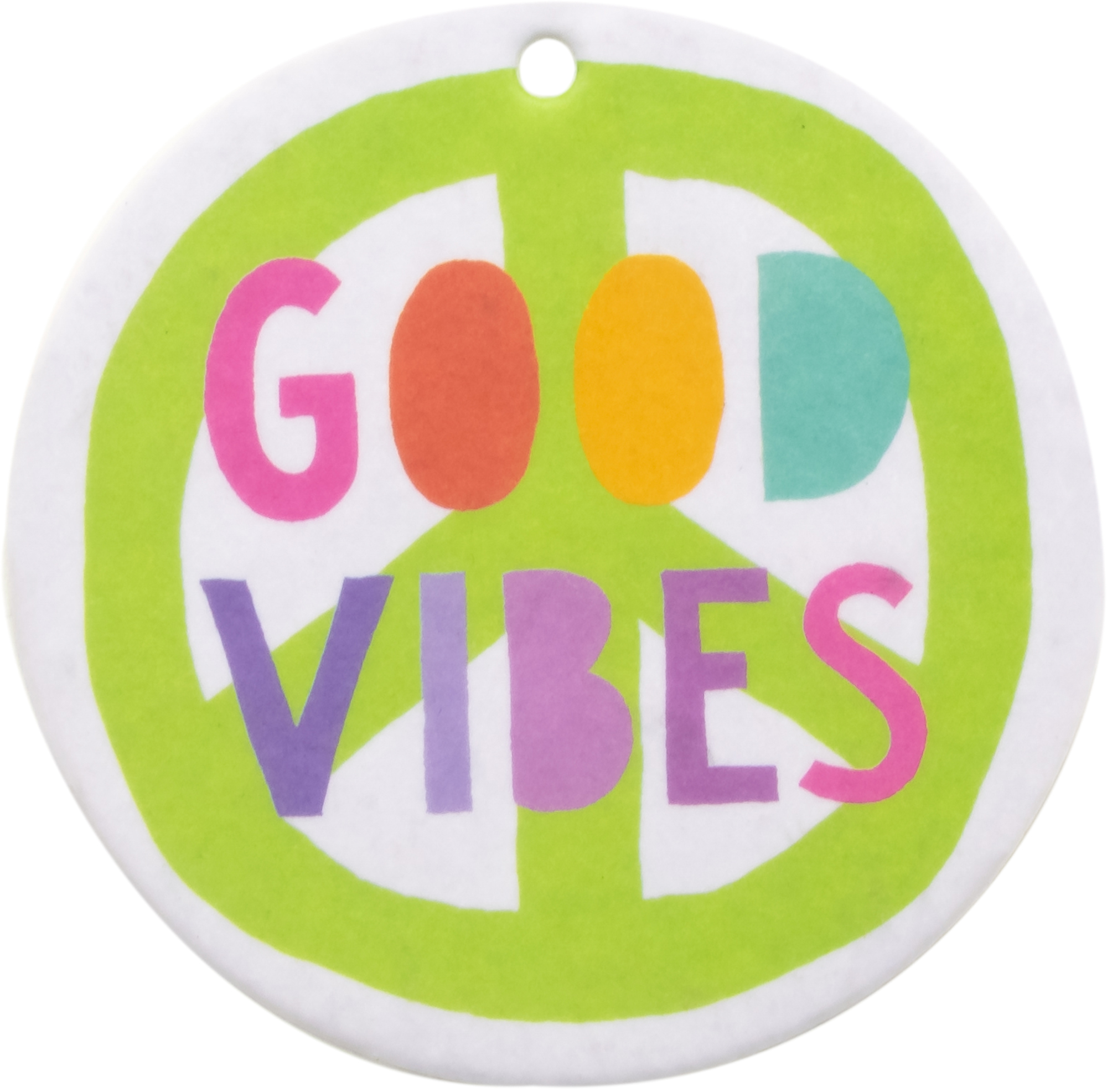About Face Designs Good Vibes On Green Peace Sign Automotive Foam Air