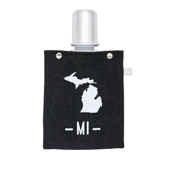 About Face Designs Michigan Canvas Flask