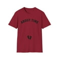thumbnail image 1 of About Time Pregnancy Announcement Maternity Unisex Softstyle T-Shirt, 1 of 4
