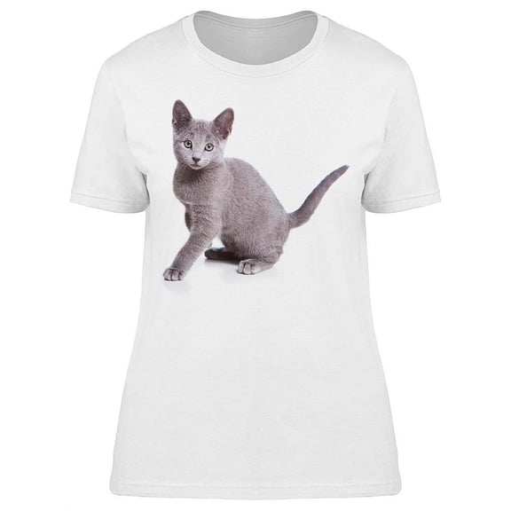 About To Play Young Russian Cat T-Shirt Women -Image by Shutterstock, Female Small