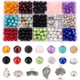 thumbnail image 1 of About467 Pcs Bead Jewelry Making Set Including Natural Beads Beads Resin Amber Glass Round Rhinestone Spacer Beads Leaf Pendant Accessories for Making Bracelets Craft Jewelry Multi-color, 1 of 5
