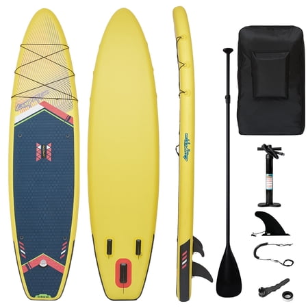 Aboutboard 10'6'' Inflatable Stand Up Paddle Board - Premium Accessories, Youth & Adult Yellow