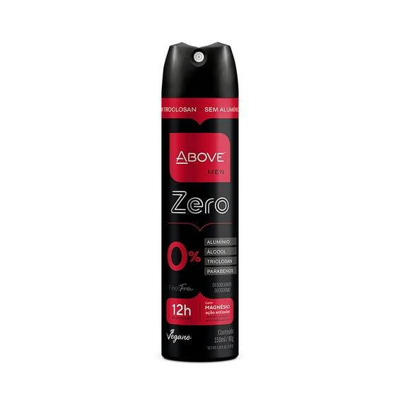 Above 12 Hours Feel Free Deodorant Spray, Deodorant for Men, Zero, 3.17 oz