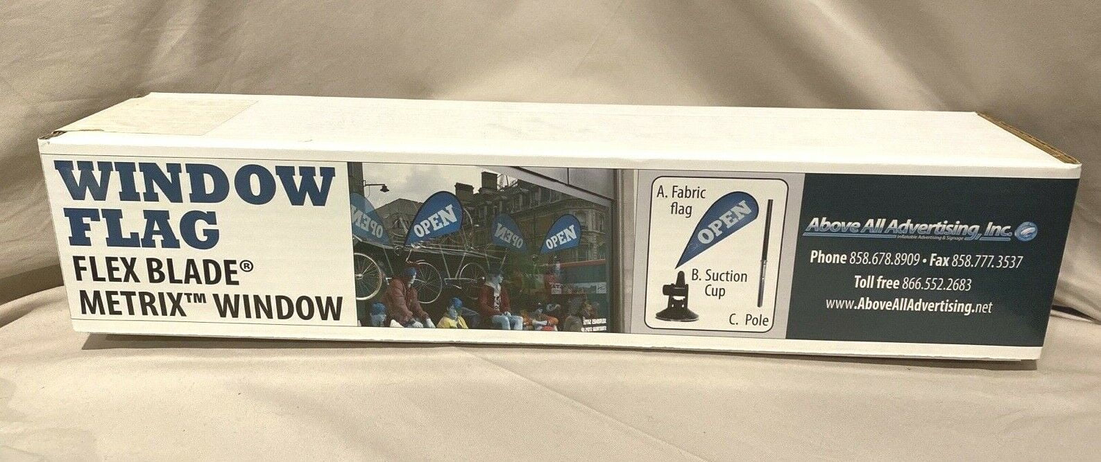 Above All Advertising Open Suction Window Flag Flex Blade Signs NEW ...