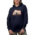 thumbnail image 1 of Above All Else, Show Love to Yourself, Retro Rainbow Art Merch Gift, Navy Blue Hooded Sweatshirt or Hoodie, 2XL, 1 of 5