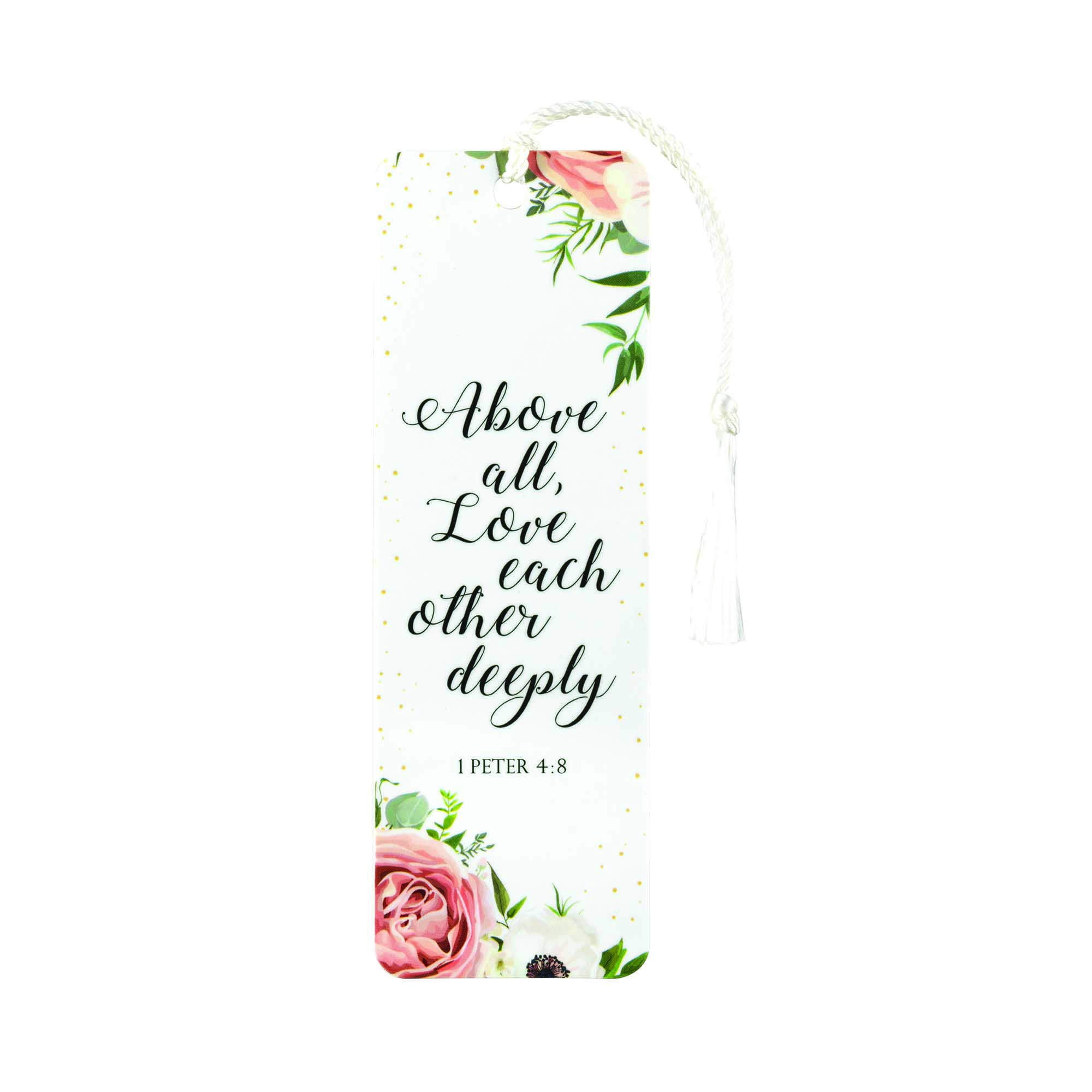 Above All Love Each Other Deeply Cardstock Tassel Bookmark Pack of 12