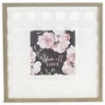 thumbnail image 1 of Above All Love Floral Lattice 22.25 x 22.25 Pine Wood Decorative Framed Art Sign, 1 of 4
