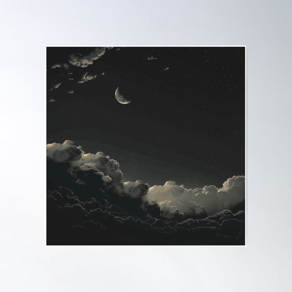 Above Clouds Poster Wall Art, Modern Wall Decor, 16x16 UNFRAMED