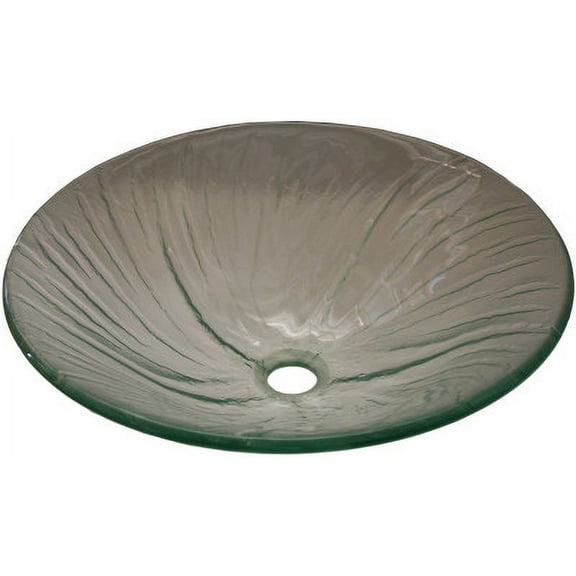 Above Counter Glass Vessel Basin - Blue Scalloped