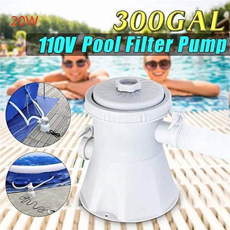 Above Ground Pool Clear Cartridge Filter Pump Set,110 V 330 GPH Pool Pumps,Cleaning Tool+Filter Cartridge