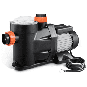 Above Ground Pool Pump 2 HP 135 GPM Single Speed, 220V, 61ft Head Lift, PP Shell, 122F Max Temp, Pool, Spa, Irrigation