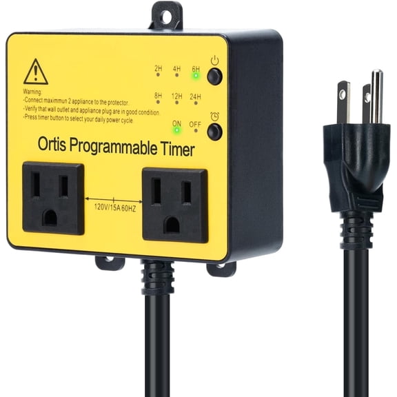 Above Ground Pool Timer, Ortis Smart Pool Timer with One-Button Operation, for Swimming Pools, Filters, Pumps, and Landscape Lights Black