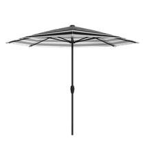 Above OneClick 2 with Rib Replacement Technology 9 Feet Market Patio Umbrella Black and White